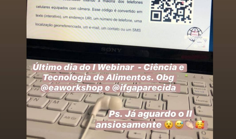 Detalhe de postagem de Thaiane Bastos @thaianebastos, participante do WCTA, feita na rede social Instagram, no modo Story, publicada no último dia do evento